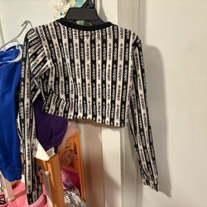 Adidas Monochrome Logo Long Sleeve Crop Top